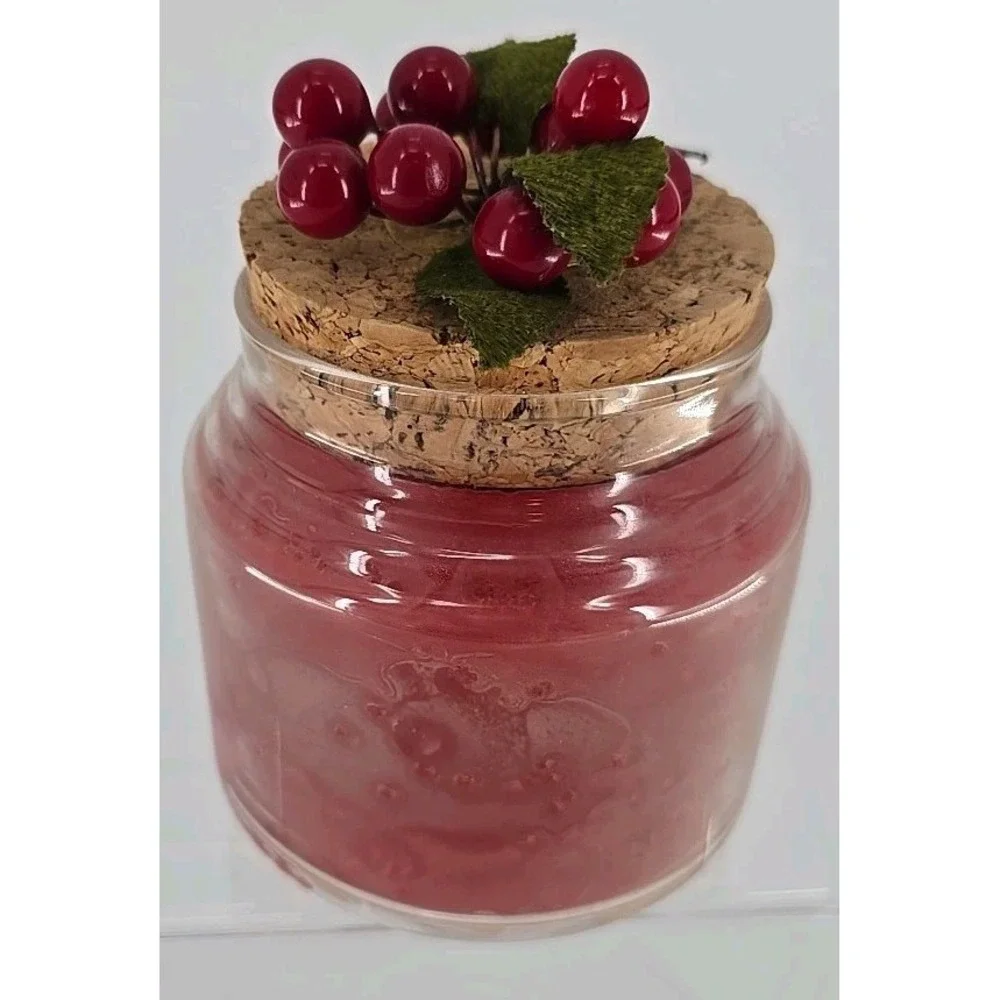 VTG NEW Original Recipe Scent By Mrs. Baker, 26 Oz Jar Candle W/ Holly Berry Top